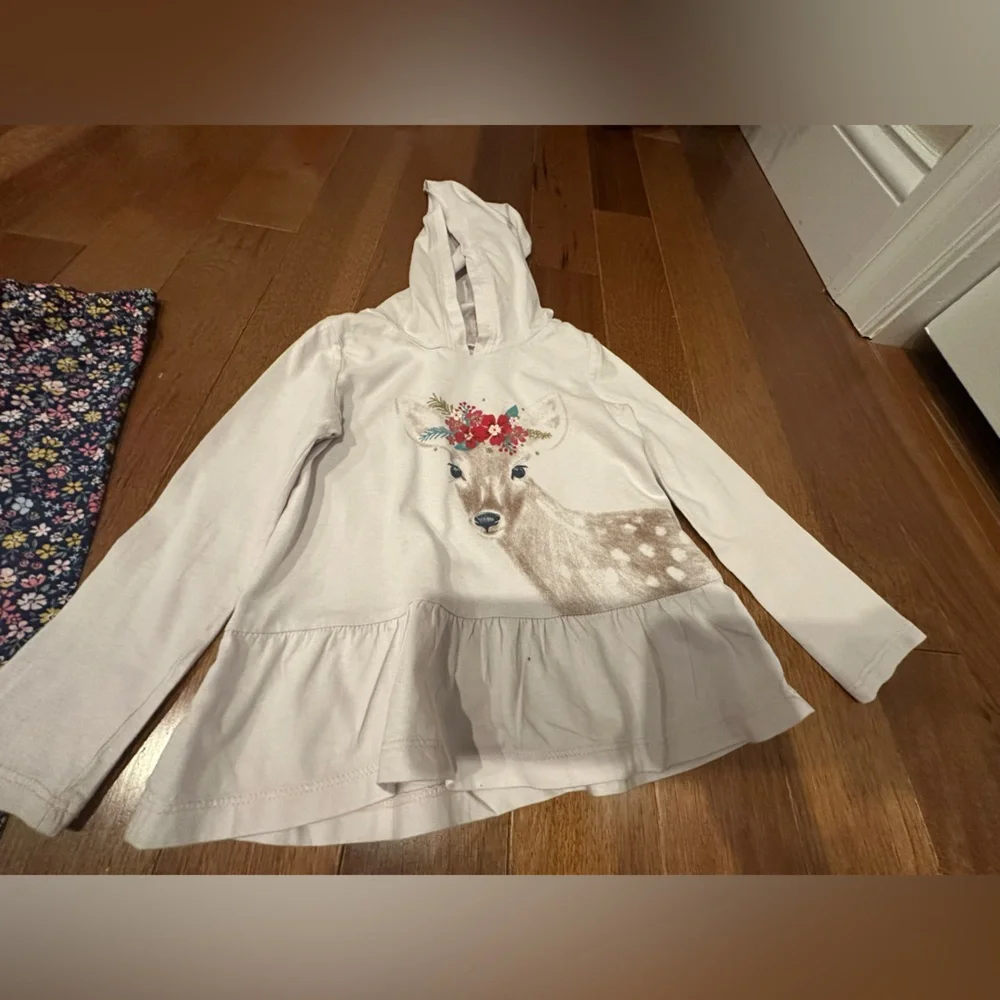 Floral Pants and Deer Hoodie Set